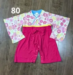 花柄 袴ロンパース ベビー服 80 ひな祭り