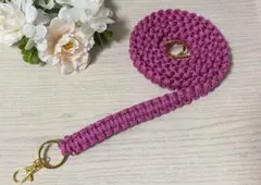 ハンドメイド　パラコードストラップ　ロング　ローズステン