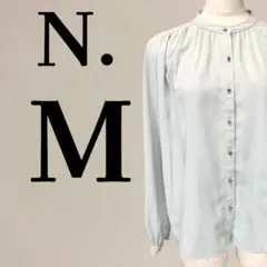 N.NaturalBeautyBasic バンドカラーブラウス ライトグリーンのサムネイル