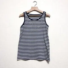 タンクトップ　ボーダー　ストーン付き　Mサイズ