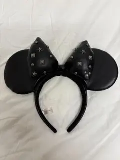 スタッズ付き黒ミミニー耳カチューシャ