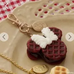 ディズニー　Qpot ミニー　ストロベリーワッフル　バッグチャーム