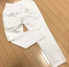 a.v.v ストライプ　パンツ ホワイト ◆ ウエストゴム S
