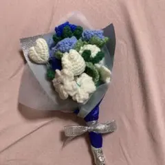 ブーケ 枯れない花 毛糸 花束 紫⑨ - メルカリ