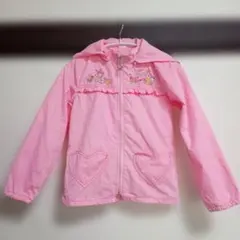 Mezzo Piano♡ ピンク♡薄手ジャンパー♡ ミミポポ刺繍♡プリント140