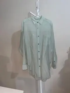 CITYSHOP ミントグリーン シアーシャツ 長袖のサムネイル