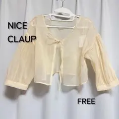NICE CLAUP シアーボレロ 五分袖 アイボリーのサムネイル