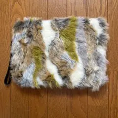 フェイクフェザークラッチバック