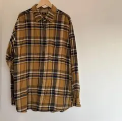 ユニクロ フランネルチェックシャツ イエロー XL