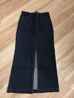ダークブルー デニム タイトスカート スリット入りS