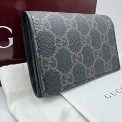 【未使用級】GUCCI　シマ　GGスプリーム　名刺入れ　カードケース　レザーのサムネイル