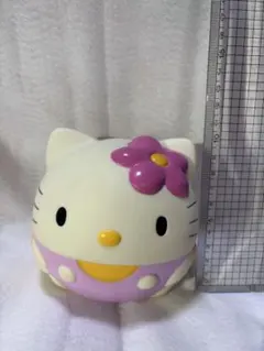 セール！ハローキティ 貯金箱 花飾り付き