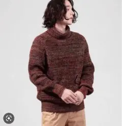 CABaN コットンカシミヤワッフルMIX タートルネックプルオーバー