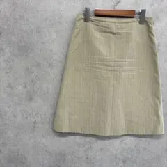 ポールスミス　台形スカート　ベージュ系　ストライプ　Mサイズ