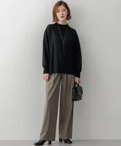 23区【洗える】ドライ2WAYストレッチ チェック ワイドパンツ