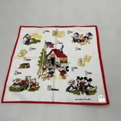 レトロ ディズニー スクール柄 ハンカチ