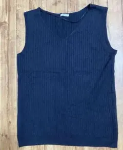 GU リブ編み タンクトップ Vネック Lサイズ