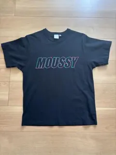 MOUSSY ロゴプリント半袖Tシャツ ブラックのサムネイル