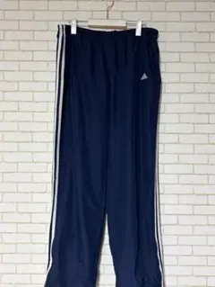 adidas ナイロンパンツ 00s 紺 裾ジップ Y2K