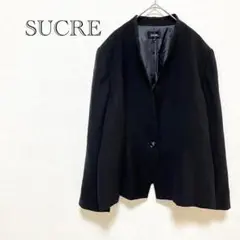 SUCRE ノーカラージャケット 【27BR】 シンプル オーバーサイズ 黒
