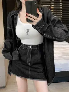 ブラックデニムセットアップ