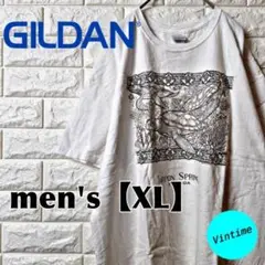 AH203【GILDAN】プリントTシャツ【メンズXL】ホワイト