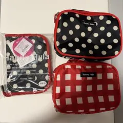Hanna Hula ポーチ　マルチケース　 3点セット ドット チェックのサムネイル