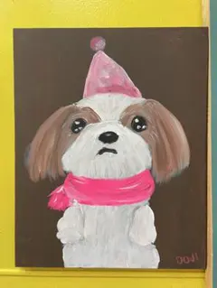 シーズー犬 アートパネル 原画