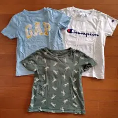 GAP水色120とChampion、H&M恐竜Tシャツ3枚セット　まとめ売り