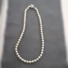 本真珠 淡水パール ネックレス 約40cm 6mm台 SILVER刻印 冠婚葬祭