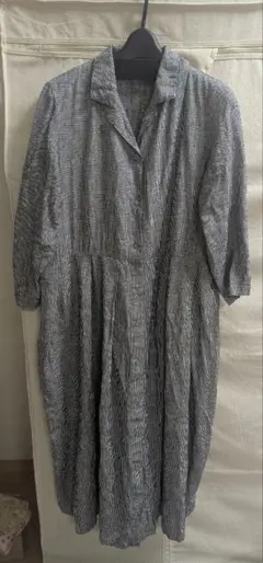 フォグリネンワーク 2024年製 hal ワンピース 白黒千鳥格子 フリーサイズ