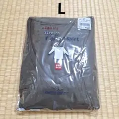 ユニクロ　VネックTシャツ　綿95% オリーブ　L