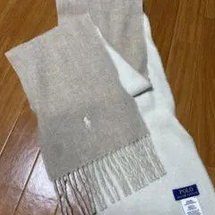 POLO RALPH LAUREN マフラー ベージュ ホワイト