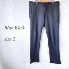 Blue Wark ウールパンツ サイズ2 グレー ドロスト ヘリンボーン986