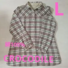 CROCODILE　Lサイズ ネルシャツ チェック柄のサムネイル