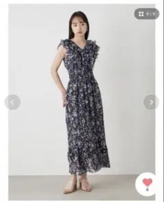 SNIDEL ノースリーブ花柄ワンピース