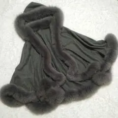 超美品 フォクシー マフラーストール フード カシミヤ100% フォックス