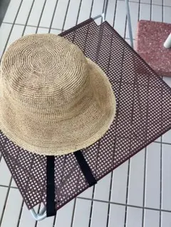 UNITED ARROWS ストローハットリボン付き
