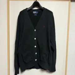 90s Polo by RalphLauren コットン カーディガン L黒