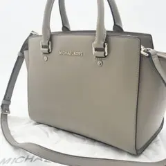 良品✨マイケルコース　2way トートバッグ レザー　ベージュ系　ゴールド金具のサムネイル