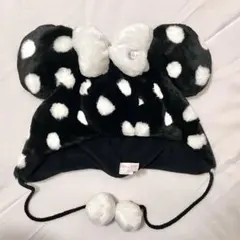 ディズニー ファンキャップ ミニーマウス ブラック 黒 リボン 水玉