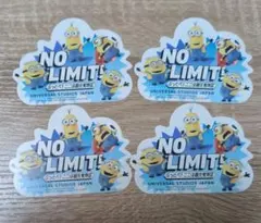 usjユニバーサル　ミニオンno Limitシール4枚
