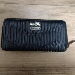 COACH ブラック プリーツ 長財布