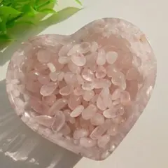 ローズクォーツ　さざれ　50g　クンツァイト　レジン　ハート 小皿　小物入れ