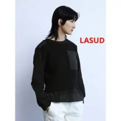 ヤマダヤ　LASUD サイドZIPドッキングニットPO スエット　ブラック　黒