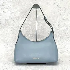 現行 フルラ パウダーブルー ダフネ ショルダーバッグ ホーボー シルバー金具