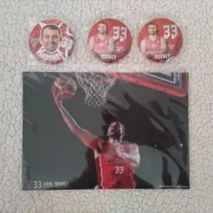 ジョン・ムーニー選手 千葉ジェッツ クリアポスター 缶バッジ セット