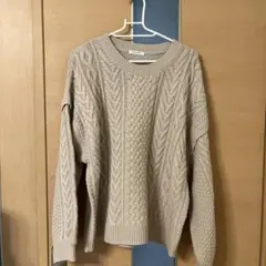 GLACIER ベージュ ケーブルニット 長袖