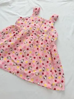 Hello Kitty ノースリーブ ワンピース ピンク　レトロ　2000年のサムネイル