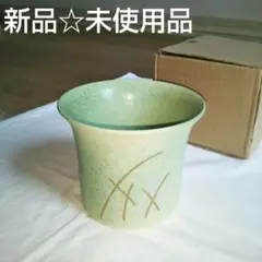 お値下げしました♪【新品☆未使用品】花器 フラワーベース 陶器 グリーン系